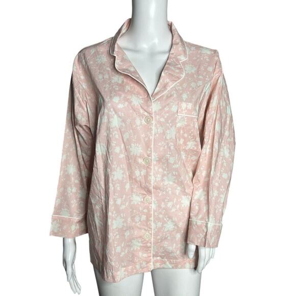 Sleepy Jones Pajama Set Blush Pink White Floral Marina Wallpaper Loungewear - Picture 2 of 10
